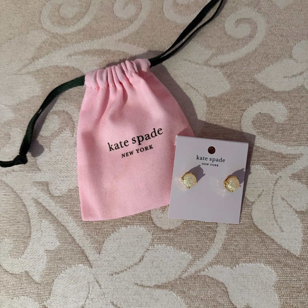 Kate Spade Opal Glitter Rise & Shine Stud Earrings, NWT